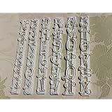 Autek 6pcs Alphabet Number Letter Fondant Cake Frill Edge Sugarcraft Cutter Mold Tool(3DMold-75)
