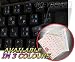 SWISS KEYBOARD STICKERS WITH BLUE LETTERING ON TRANSPARENT BACKGROUND