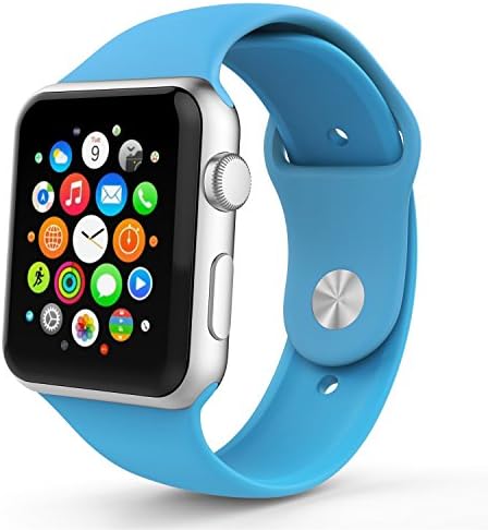 Apple Watch Band, HBBRO Soft Silicone Fitness Replacement Sport Band for 42mm Apple Watch All Models,Blue (3 Pieces of Bands Included for 2 Lengths)