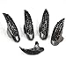 World Pride Antique Retro Black Pattern Punk Crystal Paved Fingertip Finger Claw Ring Set, Set of 5pcs