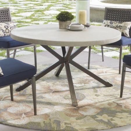 Yuan Tai Furniture P975-T Parsons 54 in. Round Concrete Top Table