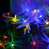 gardenlightess ソーラーイルミネーション LEDライト ガーデンライト IP65防水 屋外用 自動点灯 クリスマス飾り 8点滅モデル 30灯 6M トンボ型