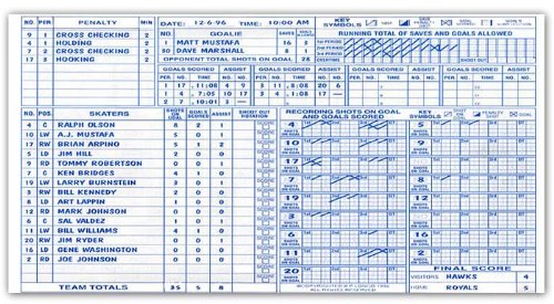 Score-Right 30 Game Hockey Scorebook