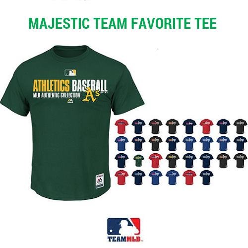 NEW MLB Authentic Collection Major League Baseball Licensed Team Favorite Tee (All 30 Teams, 5 Adult Sizes)
