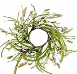 Wreath of Artificial Prairie Grass and Bumble Bees for the Table or Front Door, 15 Bloom