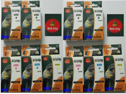 10 Druckerpatronen für Canon Pixma ip4850 ip4950 ix6550 MX885 MG5100 MG5150 MG5200 MG5250 MG5300 MG5350 MG6150 MG6250 MG8150 mg8250 ip 4850 MG 5150 5250 5350 6150 6250 8150 e8250 rsetzt PGI-525BK CLI-526BK CLI-526C CLI-526M CLI-526Y (kompatible Druckerpatronen – mit Chip und Füllstandsanzeige) sie bekommen 2 x schwarz (525BK) 2 x schwarz (526BK) 2 x blau (526C) 2 x rot (526M) 2 x gelb (526Y)