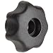 Morton Glass Fiber Reinforced Polymide Multiple Lobe Knob, Fluted Rim, Threaded Hole, M6 Thread Size x 11mm Thread Length, 32mm Diameter (Pack of 5)