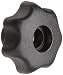 Morton Glass Fiber Reinforced Polymide Multiple Lobe Knob, Fluted Rim, Threaded Hole, M6 Thread Size x 11mm Thread Length, 32mm Diameter (Pack of 5)