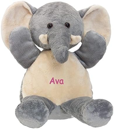 Personalized Premium Plush Elephant - Pink Embroidery, Ava