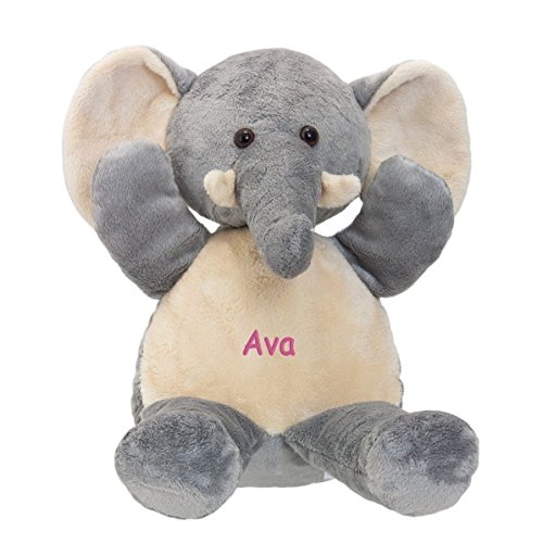 Personalized Premium Plush Elephant - Pink Embroidery, Ava