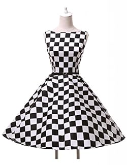 Vintage Cotton Plaid Print Homecoming Dress/Prom Dress/Party Dress/Wedding Dress 