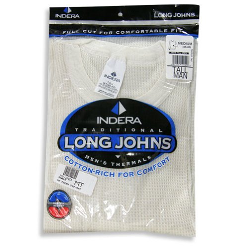 Indera - Mens Regular and Tall Long Sleeve Thermal Top, 800LS