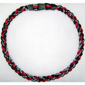  20 inch Red/Black Titanium Tornado Necklace