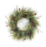 Melrose Mixed Short and Long Needle Wispy Pine Wreath - 24-Inch