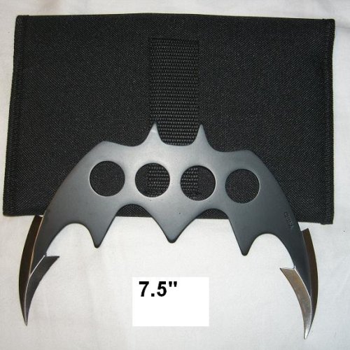 7.5 Batman Batarang Brass Knuckle Style Throwing Knife Blade