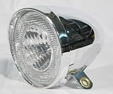 Halogen Scheinwerfer mit Schalter ~ chrom ~ f&uuml;r Nabendynamo ~ Fahrradscheinwerfer im klassischen Retrolook zur Erhaltung des klassischen Aussehens bei z.B. Holland-Fahrr&auml;dern