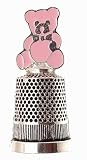 from Silver Plated Silver plated Christening gift for a girl - silver plated thimble with enamel teddy design