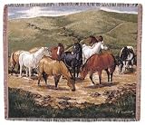 Cripple Creek Remunda Horse Scene Tapestry Throw 50
