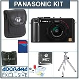 Panasonic Lumix DMC-LX3K Digital Camera Kit, Black with 4 GB SD Memory Card, Table Top Tripod, Camera Case, Spare CGA-S005 Lithium-Ion Battery, Digital Memory Case (4) Professional Lens Cleaning Kit