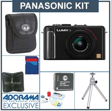 Panasonic Lumix DMC-LX3K Digital Camera Kit, Black with 4 GB SD Memory Card, Table Top Tripod, Camera Case, Spare CGA-S005 Lithium-Ion Battery, Digital Memory Case (4) Professional Lens Cleaning Kit