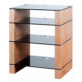 BLOK STAX DeLuxe 400 Four Shelf Oak Hifi Stand & AV TV Rack Unit