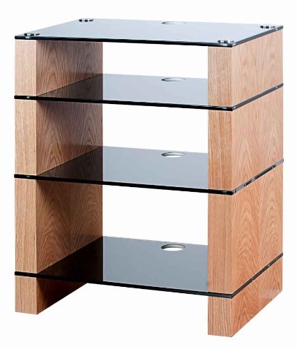 Buy BLOK STAX DeLuxe 400 Four Shelf Oak Hifi Stand & AV TV Rack Unit Promo Offer