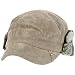 Winter Corduroy Sherpa Plaid Earflaps Cadet Military Castro Ski Hat Cap Gray