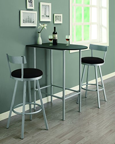 Monarch Specialties 2-Piece Metal Swivel Barstool, 43-Inch, Silver