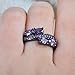 Oval Cut Purple Amethyst February Birthstone Ring Black Gold Plated Oval Cut CZ Sz5/6/7/8/9/10/11(7)