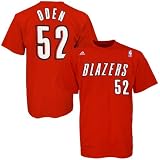 adidas Portland Trail Blazers #52 Greg Oden Red Player T-shirt