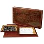 Chinese Go Game Set Leather Box Goban Board and Stones