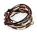 Simple Fashion Colour Braided Rope Three-tone Button Wrap Bracelet