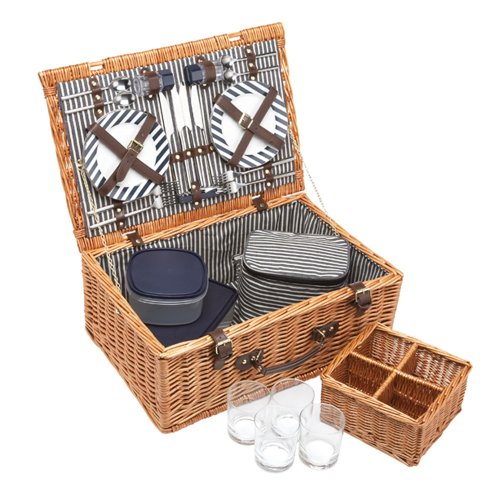 Kitchen Craft Coolmovers Deluxe Picnic Hamper, Four Persons