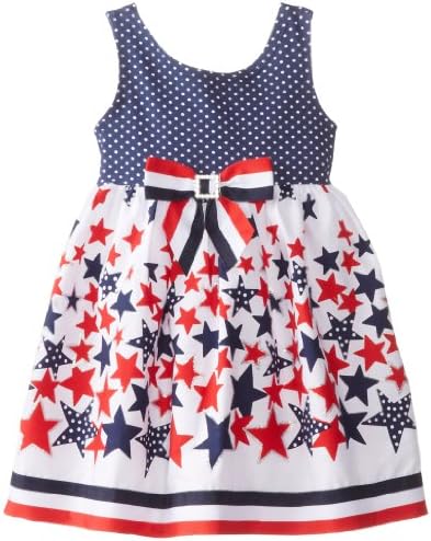 Youngland Little Girls' Star-Print July 4th Dress