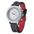 Detomaso Classic Herren-Armbanduhr FIRENZE Chronograph Silber Zifferblatt Leder SL1624C-CH