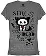 Skelanimals Kit the Cat Dead Doodle Kit Gray T-shirt Small