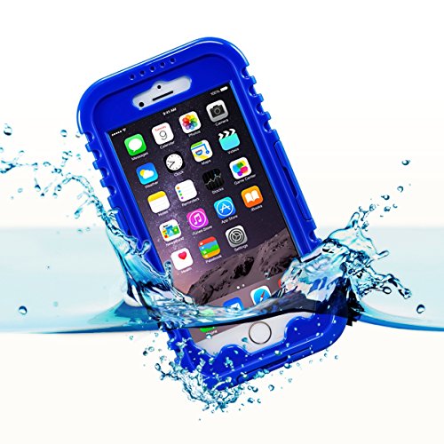 iPhone 6 Plus Waterproof Case, iThroughTM iPhone 6 Plus Waterproof Case, Dust Proof, Snow Proof, Shock Proof Case, Heavy Duty Carrying Cover Case for iPhone 6 Plus, iPhone 6S Plus (Blue)