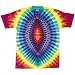 Oval Pleat Design Short Sleeve Tie Dye T-Shirt - Large