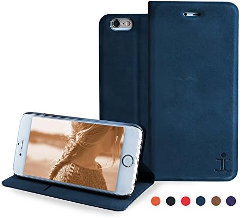 IPhone 5 5s &amp;5se Flip Case Stand PU Leather Wallet Case Cover Slim Exact Fit by JACKIT Drop Proof Card Holder Slot Pocket with Strong Magnetic Closure Dust Proof Access All Ports,[Blue]