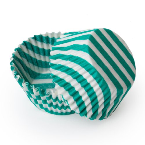 Dress My Cupcake Standard Green Striped Cupcake Liners BULK - 500 Liners - Christmas Cupcakes, Decorations, Baking Cups