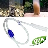 Genuine TERAPUMP Aquarium Cleaner Aquarium Fish Tank Gravel Sand Cleaner with Long Nozzle N Water Flow Controller - BPA Free (model: TRFTCLN)