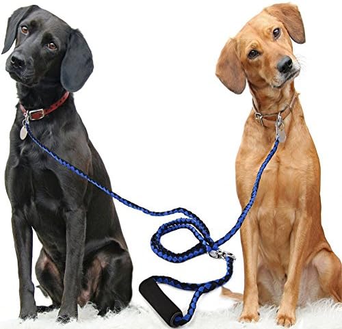 MAIKEHIGH Dual Nylon Dog Leash 1.4m / 4.6FT Length No-Tangle Double Puppy Walking Lead for Two Dogs