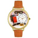 Whimsical Watches Unisex Book Lover Brown Leather Watch #G0460001