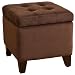 Newman Square Chocolate Brown Microfiber Ottoman
