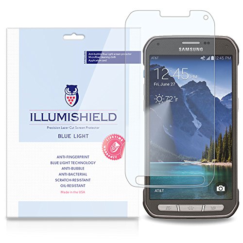 Samsung Galaxy S5 Active Screen Protector [2-Pack], iLLumiShield - (HD) Blue Light UV Filter / Premium Clear Film / Anti-Fingerprint / Anti-Bubble Shield - Lifetime Warranty