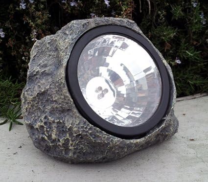 Outdoor Decor Solar Stone Rock Spot Light 3 LEDs