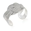 Silvertone Double Circle Detailed Theme Cuff Bracelet Fashion Jewelry