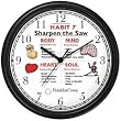 Habit 7 - Sharpen the Saw (English Text) - Wall Clock from THE 7 HABITS - CLOCK COLLECTION by WatchBuddy Timepieces (White Frame)