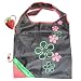 Eco Shopping Bag - Foldable Strawberry, Black