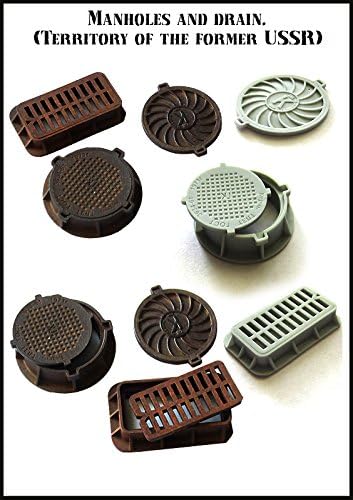 Evolution Miniatures 1:35 Manholes Drain Covers USSR Diorama Accessory #EMA35003